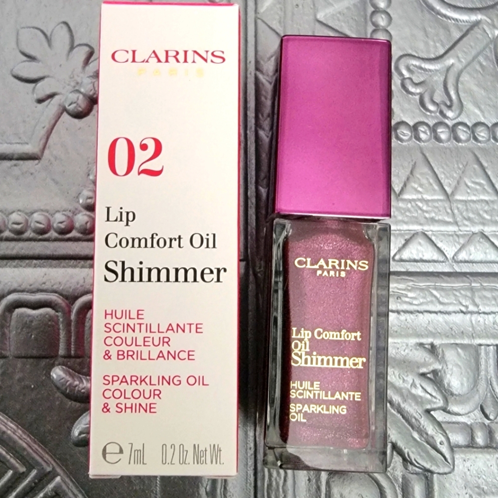 Clarins Lip Comfort Oil Shimmer • 02 Purple Rain • 0.2 oz FULL SIZE • New in box